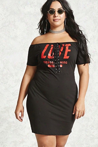 Plus Size Love Graphic Dress