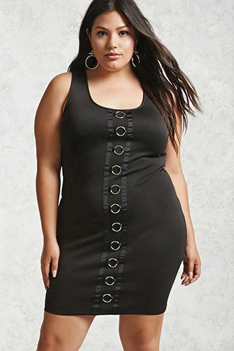 Plus Size O-ring Mini Dress