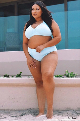 Plus Size Ribbed Bikini Bottoms