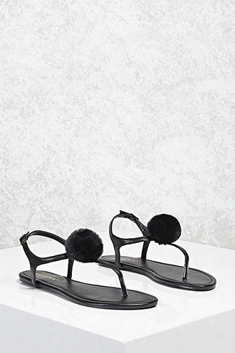 Pom Pom Thong Sandals