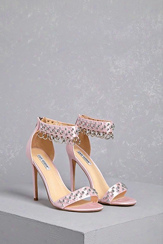 Ring Pierced Satin Heels