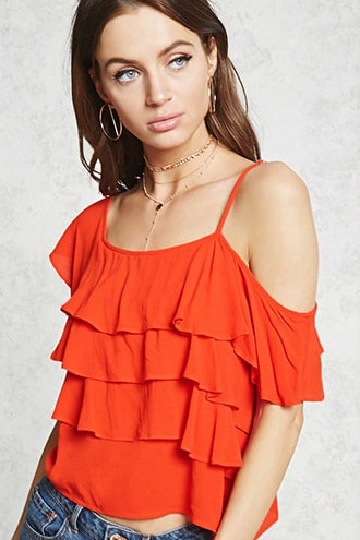 Ruffled One-shoulder Top