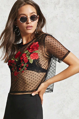 Sheer Embroidered Top