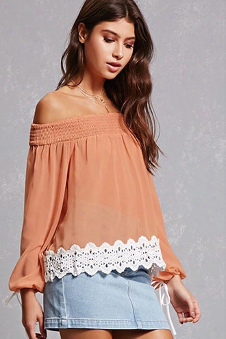 Sheer Off-the-shoulder Top