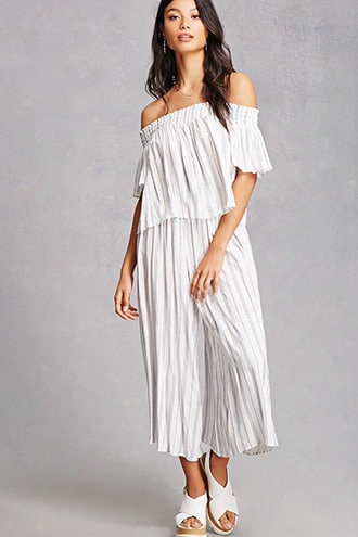 Striped Smock-waist Culottes