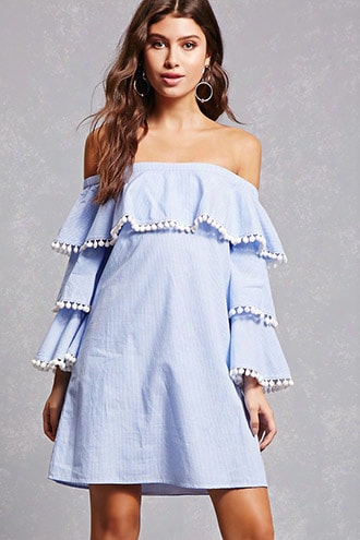 Striped Tiered Ruffle Dress