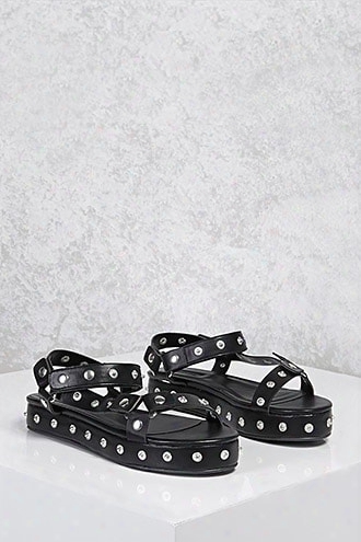 Studded Faux Leather Flatforms