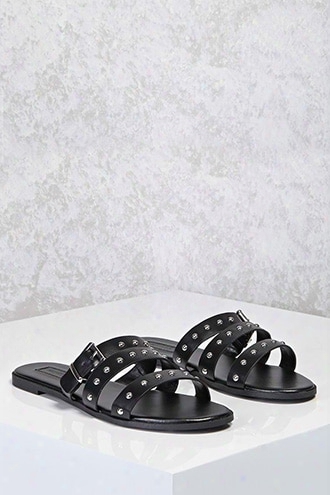 Studded Faux Leather Sandals