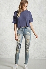 Distressed Moto Skinny Jeans