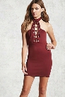 High-Neck Lace-Up Dress