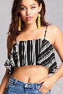 Striped Flounce Crop Top