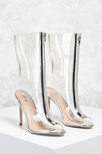 Zipped Clear Stiletto Boots