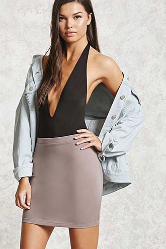 Zippered Back Mini Skirt