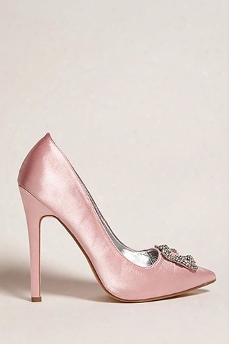 Bejeweled Satin Pumps