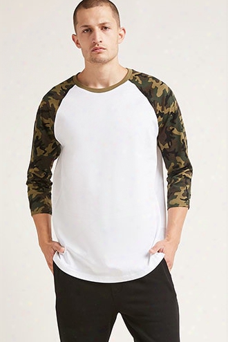 Camo Print Raglan Tee