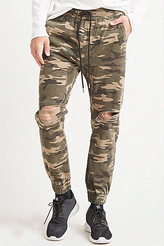 Camo Print Twill Joggers