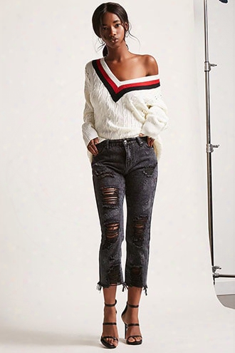 Distressed Ankle Jeans