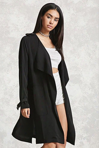 Drape-front Coat