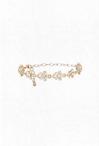 Faux Crystal Flower Bracelet