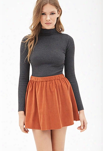 Flared Corduroy Mini Skirt