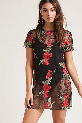 Floral Lace Mini Dress