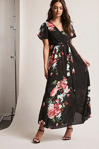 Floral Surplice Maxi Dress