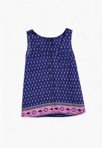 Girls Buttoned Southwestern Print Tank (kids)