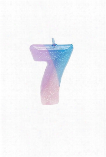 Glitter Number 7 Candle