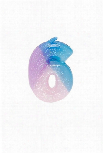 Glitter Numeral 6 Candle