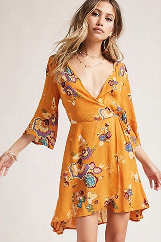 I The Wild Floral Surplice Dress