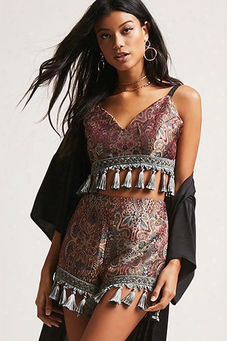 Jacquard Cropped Cami & Shorts Set