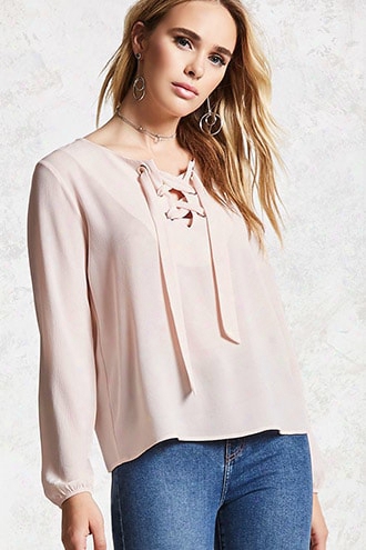 Lace-up Crepe Top