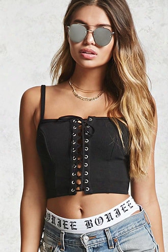 Lace-up Cropped Cami