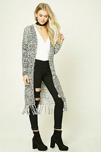 Marled Fringed Cardigan