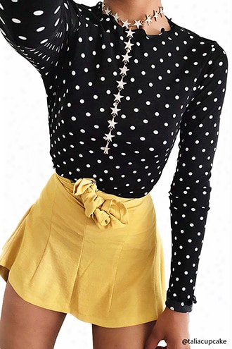 Mesh Polka Dot Crop Top