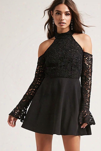 Open-shoulder Crochet Dress