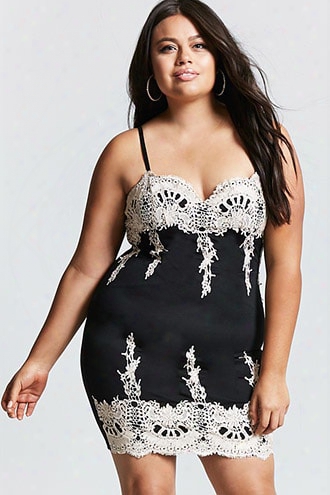 Plus Size Crochet Lace Cami Dress