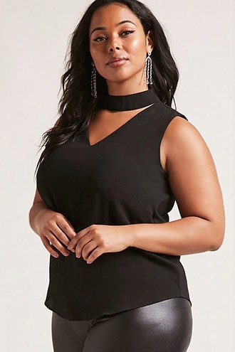 Plus Size Cutout Top