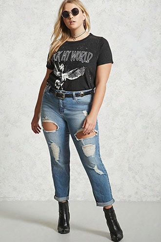 Plus Size Distressed Jeans