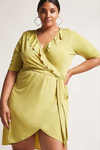 Plus Size Pink Clove Surplice Dress