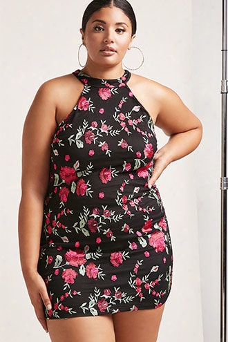 Plus Size Rose Overlay Dress