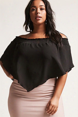 Plus Size Smocked Crepe Top