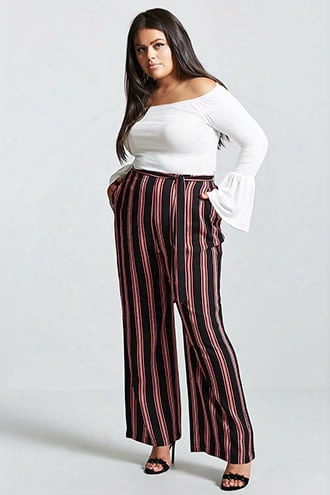 Plus Size Stripe Palazzo Pants