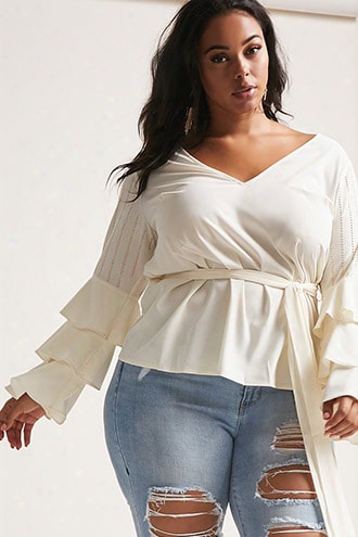 Plus Size Studded Ruffle Top