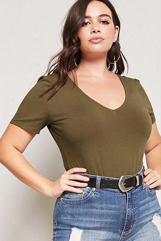 Plus Size V-neck Bodysuit