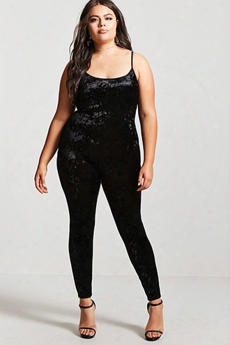 Plus Size Velvet Jumpsuit