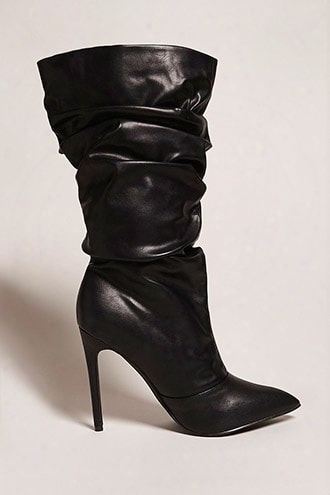 Pointed Faux Leather Boots