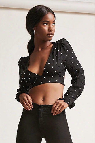 Polka Dot Open-back Crop Top