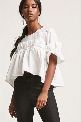 Poplin Shirred Top