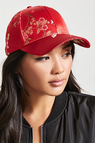 Satin Floral Baseball Cap